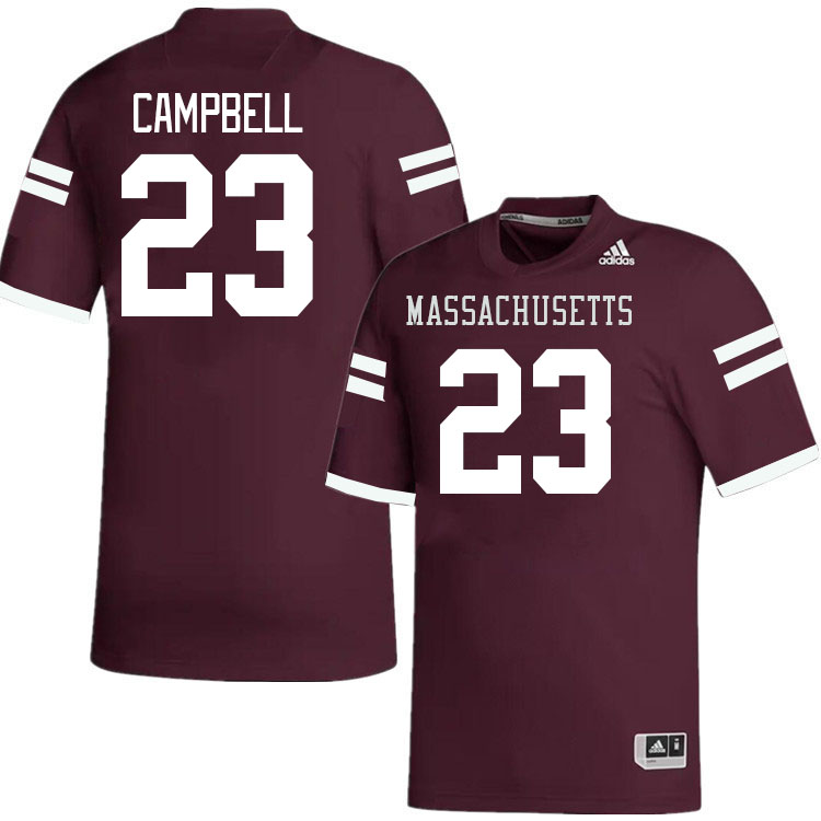 Massachusetts Minutemen #23 Brandon Campbell College Football Jerseys Stitched-Maroon